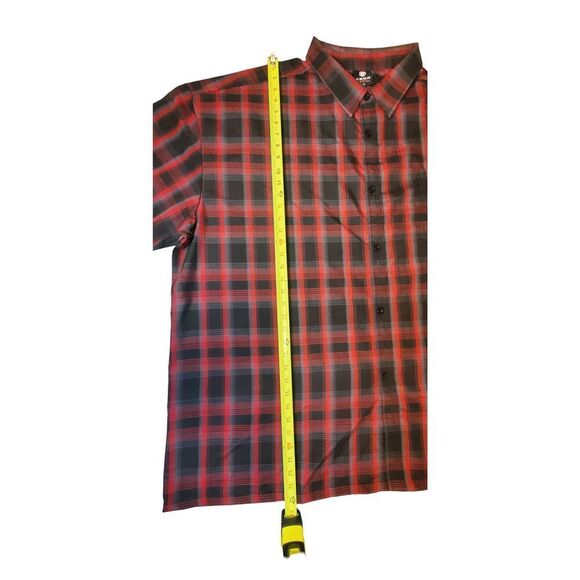 Mens YAGO Plaid Short Sleave Button Up Shirt Size 5X - Picture 4 of 5